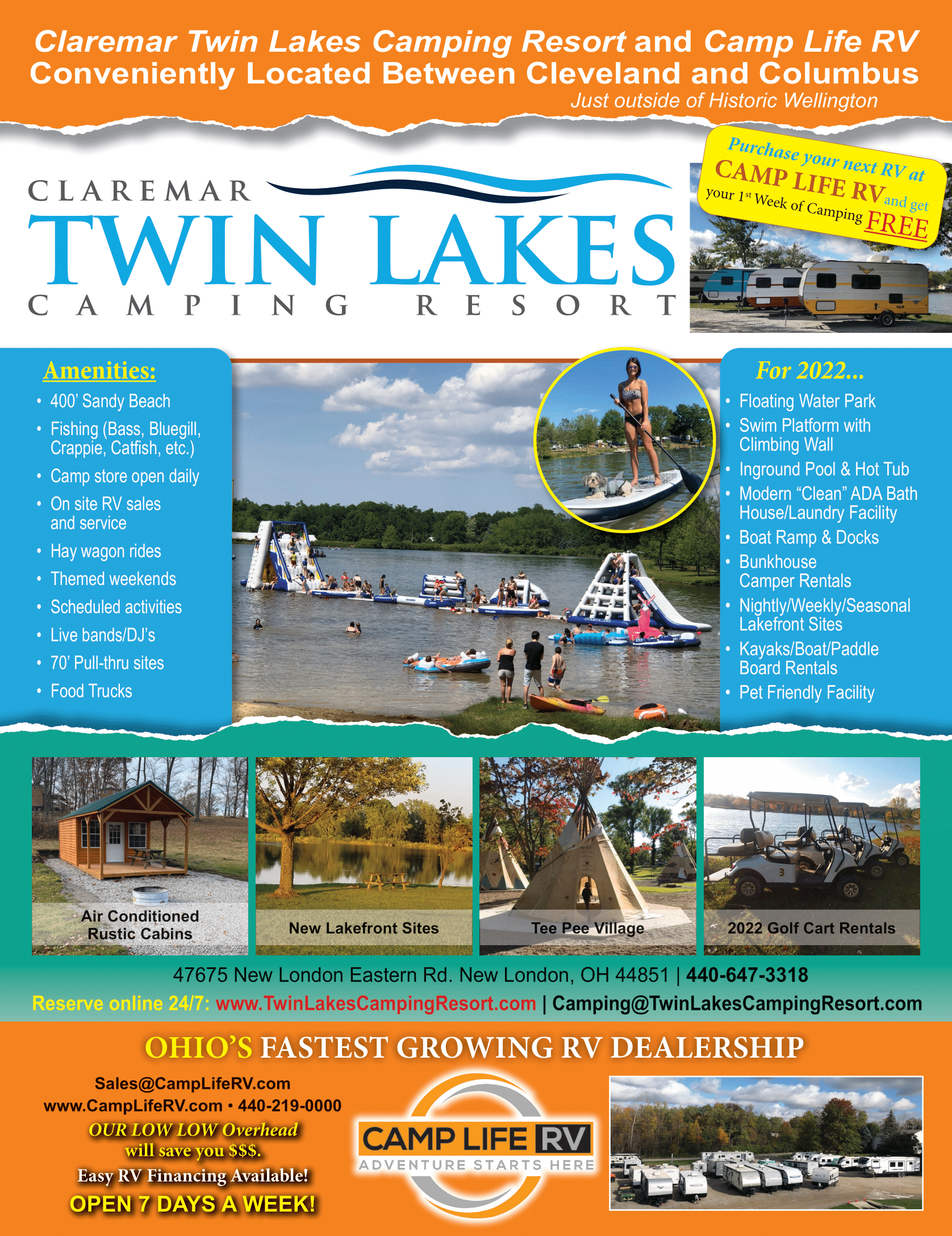 Discover Adventure at Claremar Twin Lakes Camping Resort