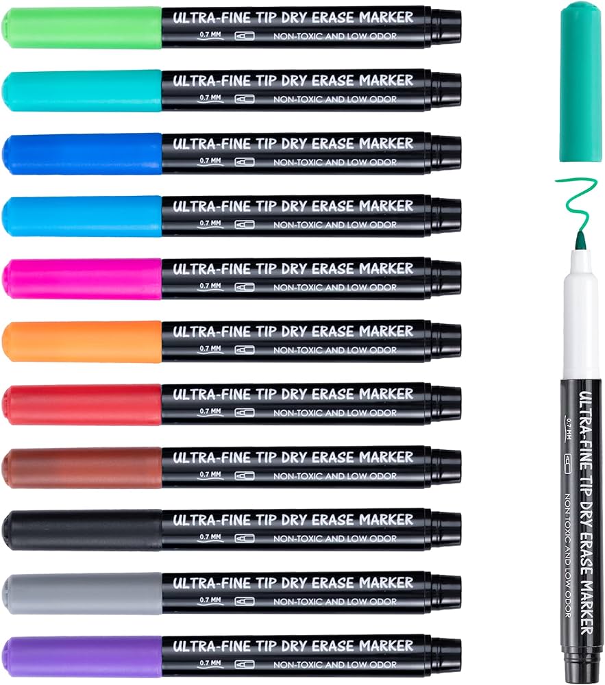 Premium Dry Erase Markers with Ultra Fine Tips: Precision Writing for All Your Needs
