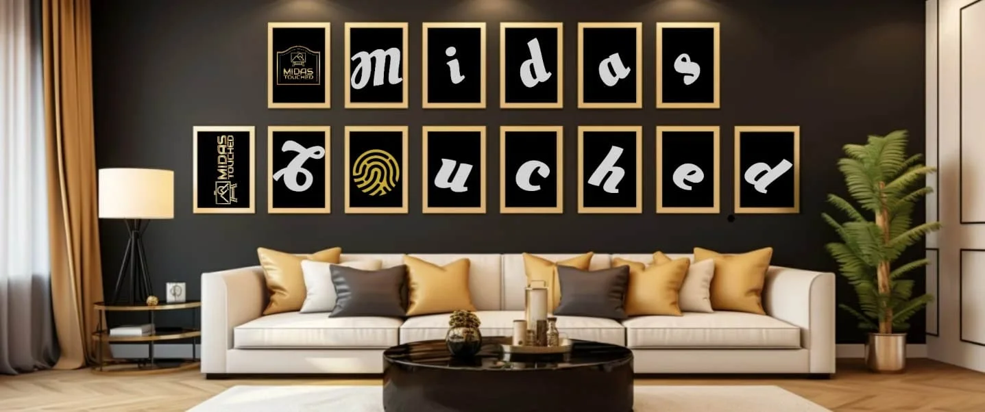 black and gold wall art