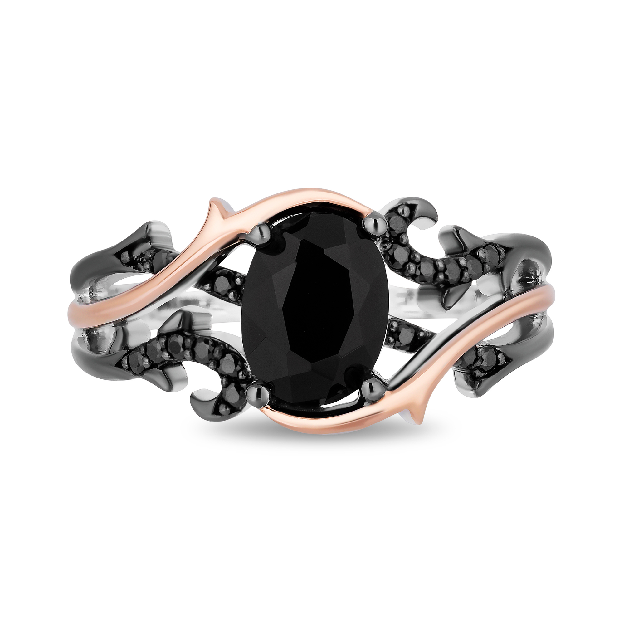 rose gold black diamond ring