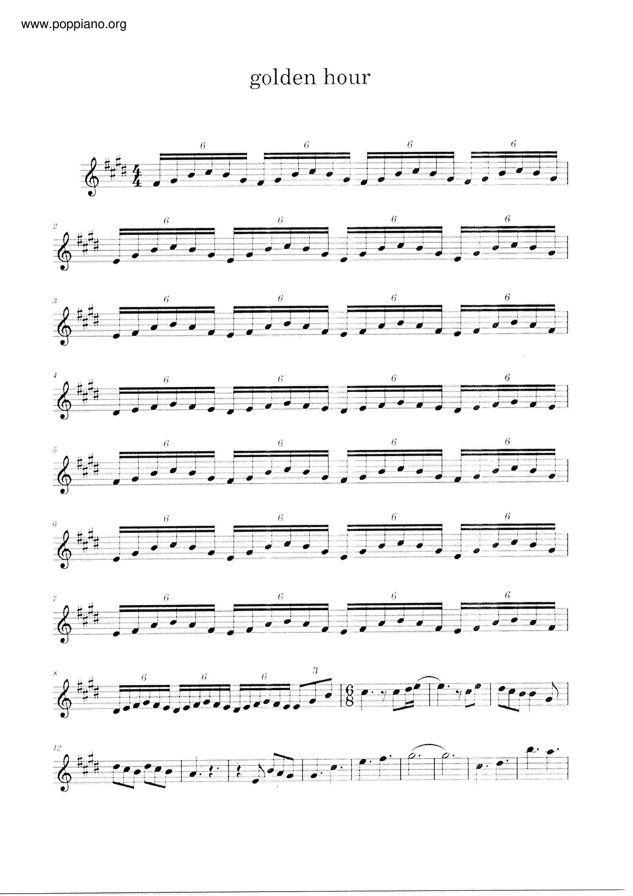 golden hour violin sheet music